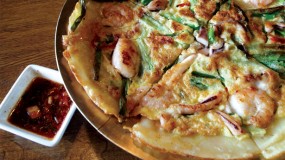 Haemul-pajeon, Seafood Green Onion Pancake Haemul-pajeon, Seafood Green Onion Pancake